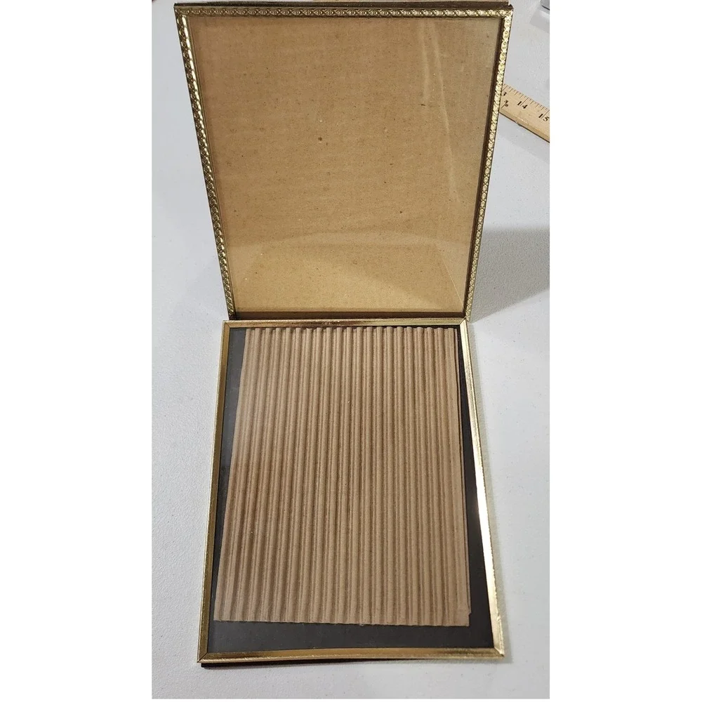 VTG Gold Metal Picture Frames 2 8x10 Tabletop Easel Back on 1 Ornate Smooth MCM